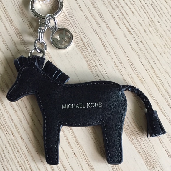 Michael Kors Black Zebra Bag Charm Key Chain - Picture 2 of 4